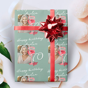 Papel De Presente Festa de Aniversário Foto de Cálice de Vinho Tinto