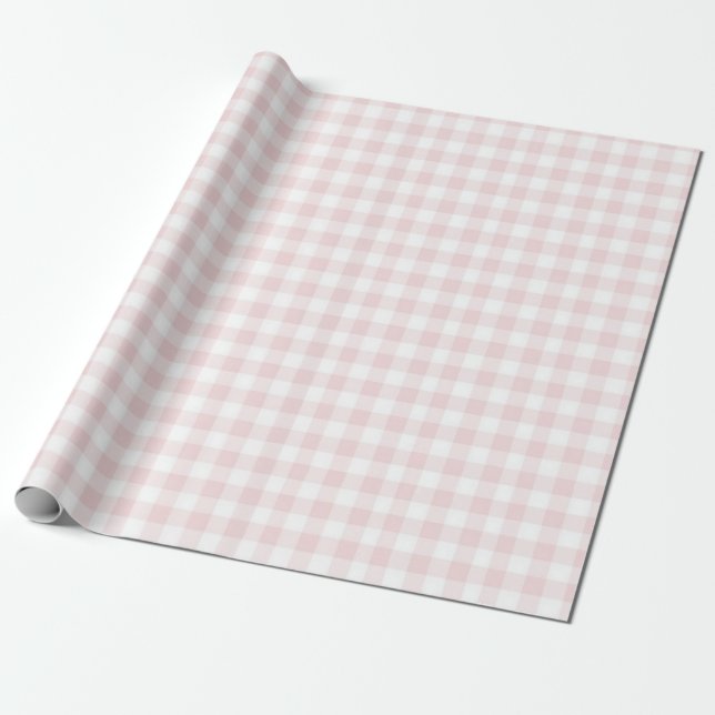 Papel De Presente Festa de aniversário Gingham Rosa bobo (Desenrolado)