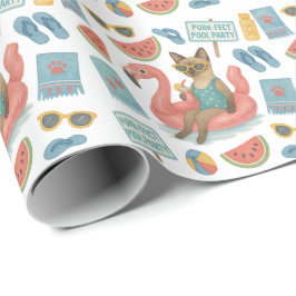 Papel De Presente Festa de Aniversário na Piscina para Amantes de Ga