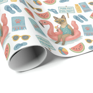 Papel De Presente Festa de Aniversário na Piscina para Amantes de Ga