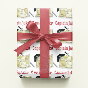 Papel De Presente Festa de Aniversário Pirata Fofo Personalizado