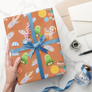 Papel De Presente Festa de aniversário temática do astronauta de Mar