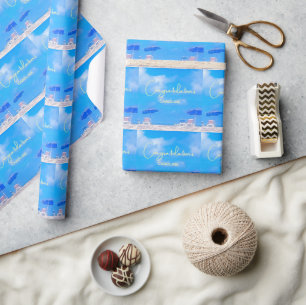 Papel De Presente Festa de Aposentadoria de Verão na Praia