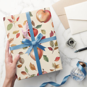 Papel De Presente Festa de Aquecimento Maçãs & Folhas