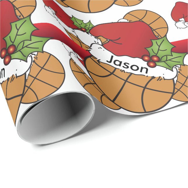 Papel De Presente Festa de basquete divertida | DIY Name (Ponta do rolo)