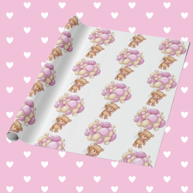 Papel De Presente Festa de Bebê Ursinho Teddy Rosa (This shower is not just about welcoming a baby; it’s about celebrating the beginning of her story,)