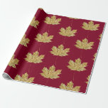 Papel De Presente Festa de casamento Dourado do aniversário da FOLHA<br><div class="desc">Envolva seus presentes com estas folhas de bordo alaranjadas do ouro impressionante.  Aperfeiçoe para artigos da queda,  decoração,  casamento,  aniversário,  cor do fundo da acção de graças… é Borgonha; pode ser mudado</div>