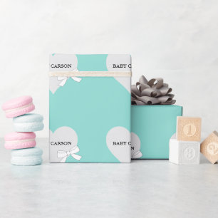 Papel De Presente Festa de Chá de Névoa Azul de Névoa Personalizada