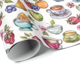 Papel De Presente Festa de chá divertida, martelada