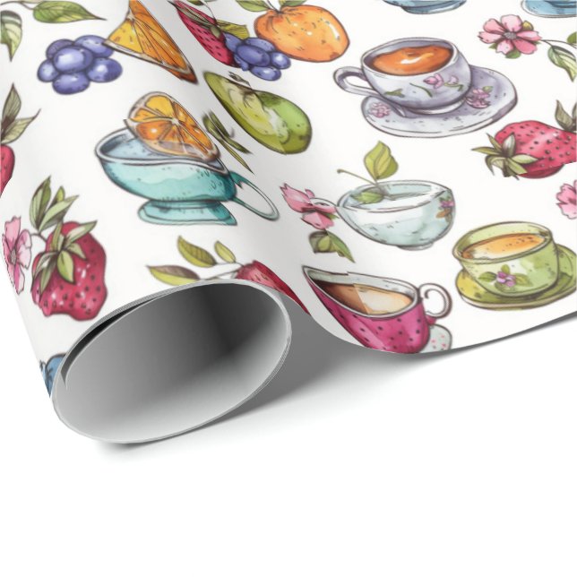 Papel De Presente Festa de chá divertida, martelada (Ponta do rolo)