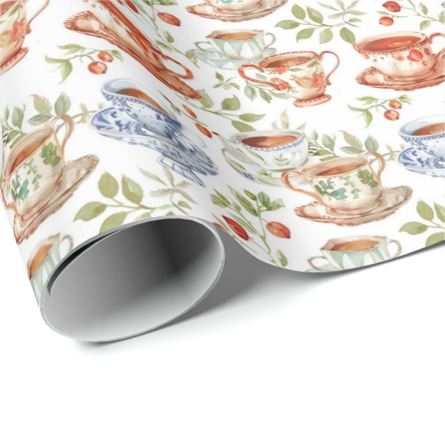 Papel De Presente Festa de chá divertida, martelada (Ponta do rolo)