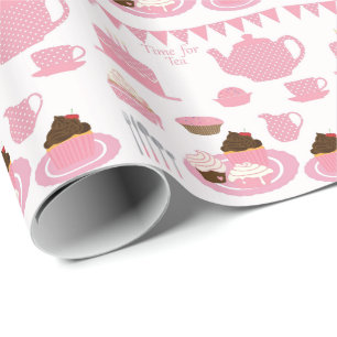 Papel De Presente Festa de chá rosa