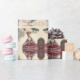 Papel De Presente Festa de Chá Vintage Paris Aniversário Marie Antoi