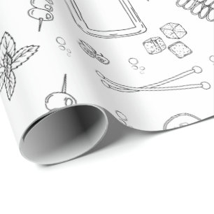 Papel De Presente Festa de Cocktail de Gin e Tônica Bebedor de Gin