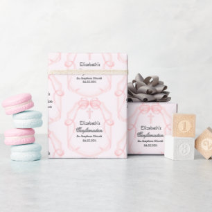 Papel De Presente Festa de Confirmação Rosa Bonito Personalizada