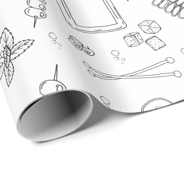 Papel De Presente Festa de Coquetel de Beber Gin com Tônica (Ponta do rolo)