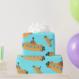 Papel De Presente Festa de Crianças Submarinas Cute