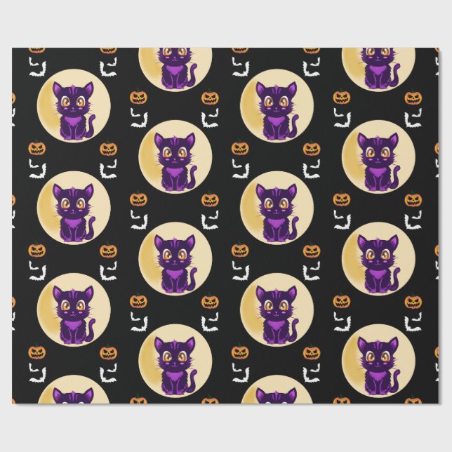 Papel De Presente Festa de Dia do Cartoon Púrpura (Aberto)