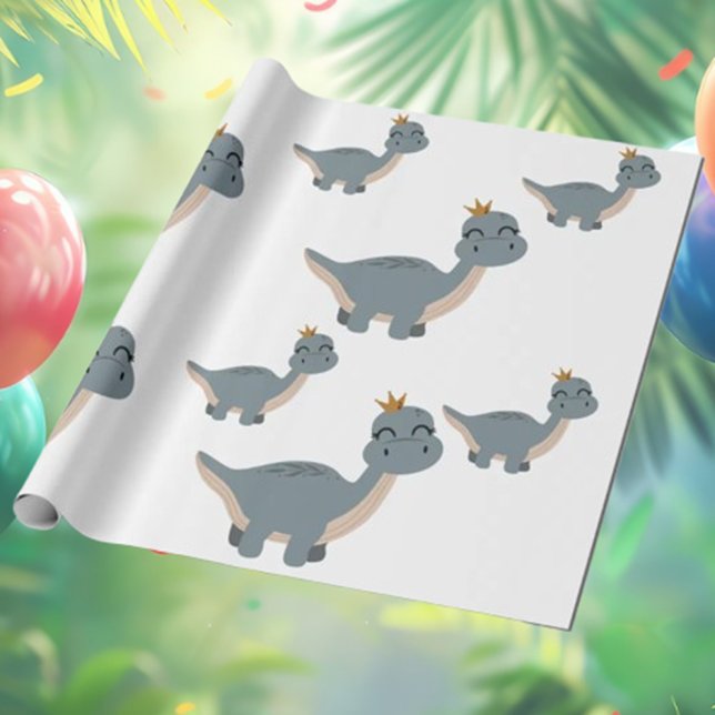 Papel De Presente Festa de Dinossauro Bonita e Moderna do Boho (Get ready to party with our awesome T-Rex illustrations! )