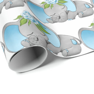 Papel De Presente Festa de elefante de bebê bonito