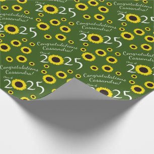 Papel De Presente Festa de Formatura País das Girassóis Verde