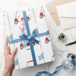 Papel De Presente Festa de golfe primeiro aniversario com carrinho v