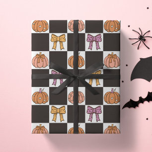 Papel De Presente Festa de Halloween Coquette Feminina Arco de Abóbo