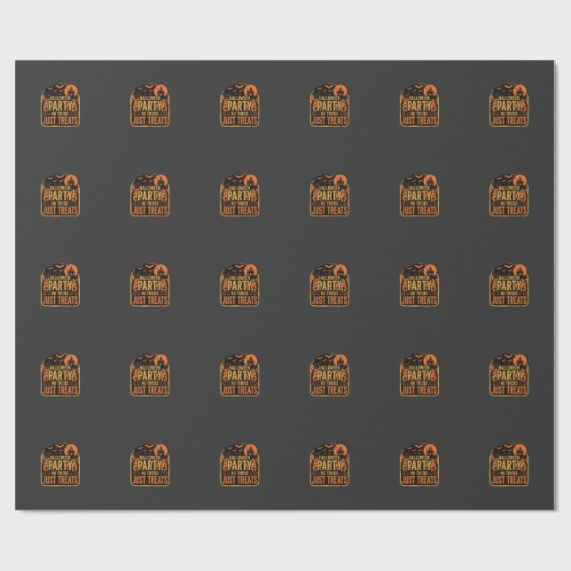 Papel De Presente Festa de Halloween Sem Truques Somente Guloseimas  (Aberto)
