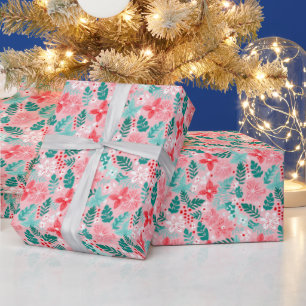 Papel De Presente Festa de natal de cor rosa festiva