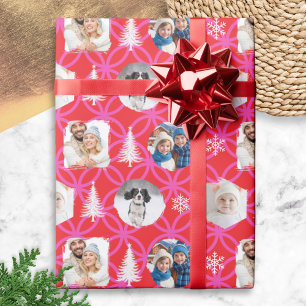 Papel De Presente Festa de Natal Vermelho Foto Personalizada