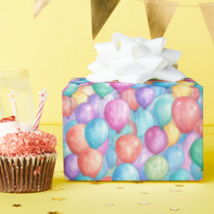 Papel De Presente Festa de padrão de balão em forma de escala em for