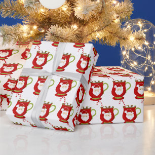 Papel De Presente Festa de Papais noeis de Natal festivos de cacau