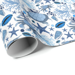 Papel De Presente Festa de praia das tartarugas-do-mar