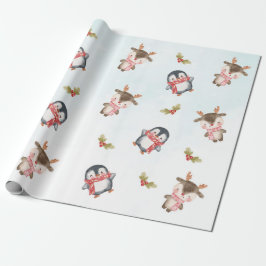 Papel De Presente Festa de primeiro aniversario de Natal de inverno