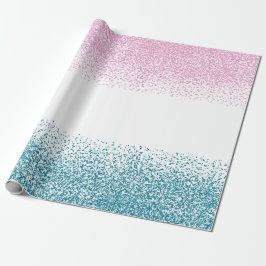 Papel De Presente Festa de Revelação de Gênero Brilho Confete Azul R