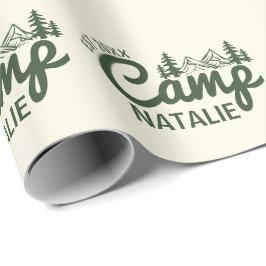 Papel De Presente Festa de Solteira Personalizada de Acampamento Cus