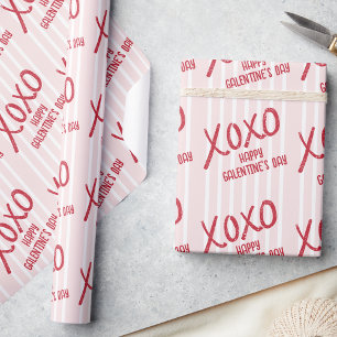 Papel De Presente Festa do Dia dos Namorados XOXO Desenhada à Mão