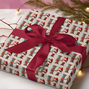 Papel De Presente Festa do Elfo de Natal Adorável Carta H
