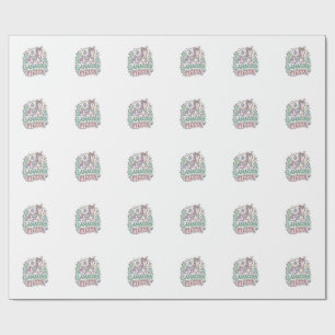 Papel De Presente Festa do Llamacorn Unicórnio Vetor Premium Arte PO