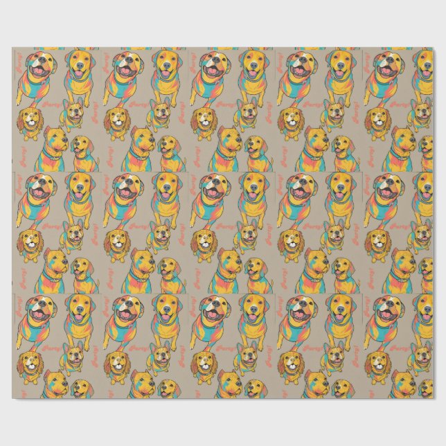 Papel de Presente Festa dos Cachorrinhos | Papel d (Aberto)