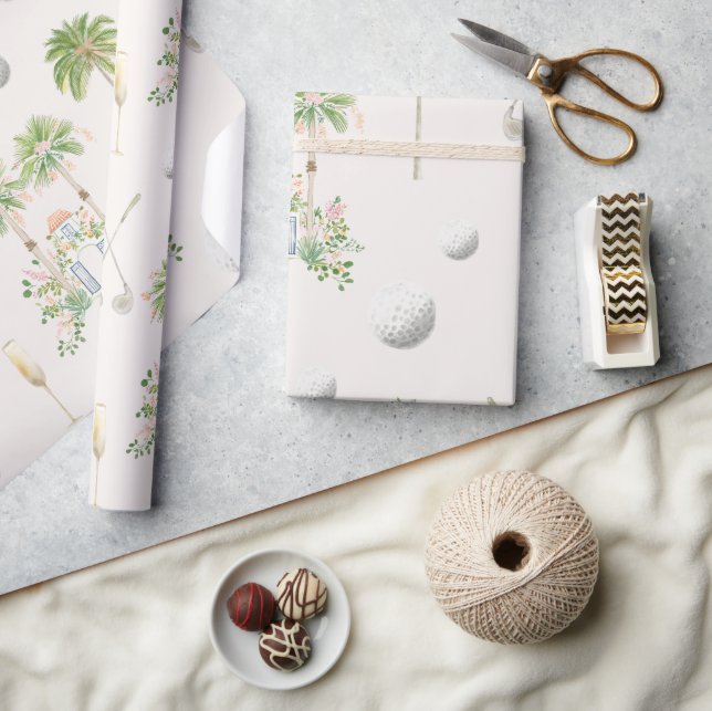 Papel De Presente Festa em Palm Springs | Solteira de Golfe (Artesanato)