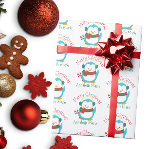 Papel De Presente Festa Personalizada de Natal para Crianças com Pin