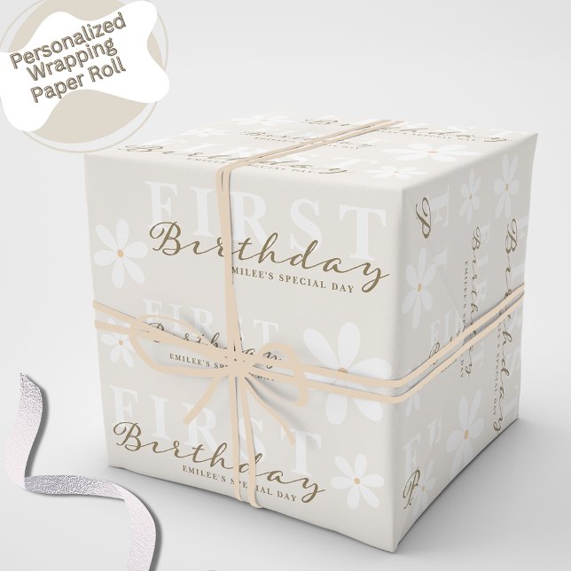 Papel De Presente Festa temática de primeiro aniversário da Daisy (Criador carregado)