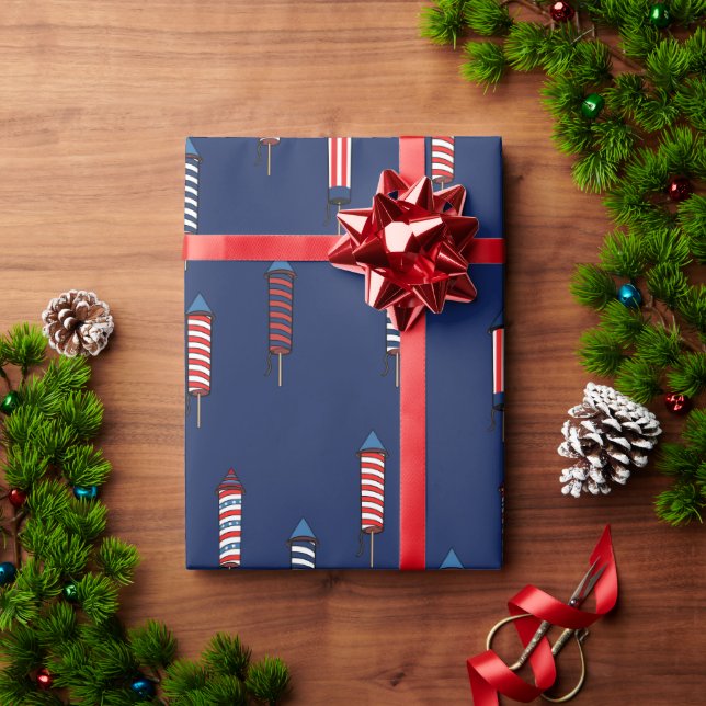 Papel De Presente Festas de Artifícios 4 de Julho (Presente de Natal)