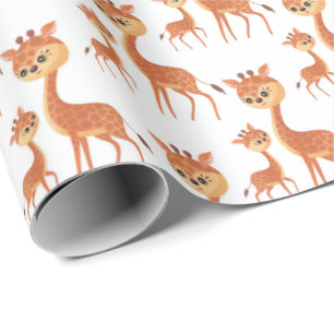 Papel De Presente festas de garotinha de Mamãe girafa