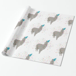 Papel De Presente Festas de Llama - Animais tendo festa