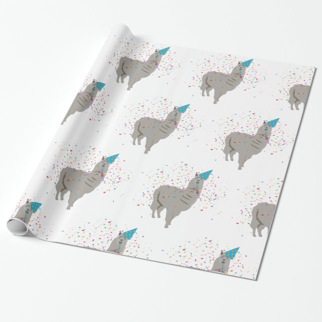 Papel De Presente Festas de Llama - Animais tendo festa (Desenrolado)