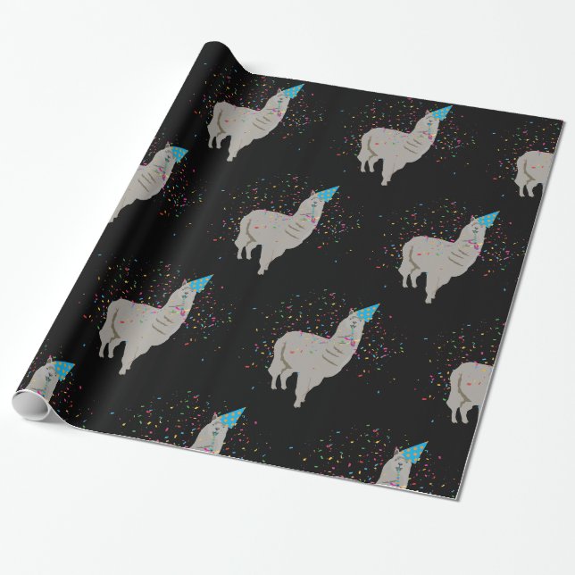 Papel De Presente Festas de Llama - Animais tendo festa (Desenrolado)