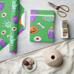 Papel De Presente Festas de Mortos-Vivos Fofos