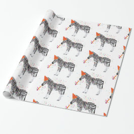 Papel De Presente Festas de zebra - Animais com festa